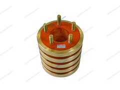 Carbon brush slip ring with 5 circuits 100A current and option for robot