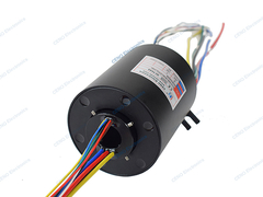 Through bore slip ring configured electric power rotary joint for industry