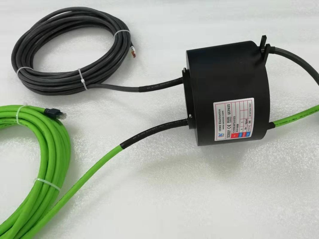 1000M Ethernet Slip Ring 38.1mm Through Bore Size 10m Cable Length For Amusement