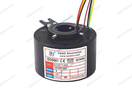 4 Circuits Signal Slip Ring 600rpm 17mm Through Hole For Industry Application