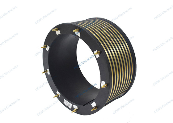 Power Carbon Brush Electrical Slip Ring With Through Bore For Industry