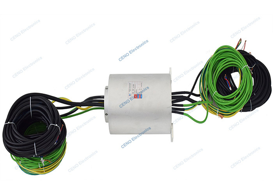 Shielded Wires IP67 Water Proof Slip Ring with Ethernet Signal Rotary Electrical Connector Inner Diameter Ø50mm