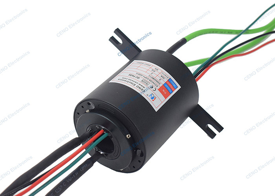 IP41 Protection Grade Through Bore Slip Ring with Gigabit Ethernet Signal and Flange Installation