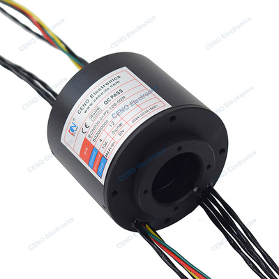 Low temperature slip ring with optional through hole for industry robot arms