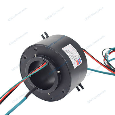 Through bore slip ring combine electric power with Ethernet signal for industry