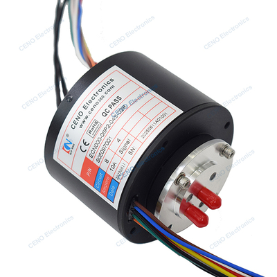 Integrate electric power & radio frequency slip ring with rf rotary joint