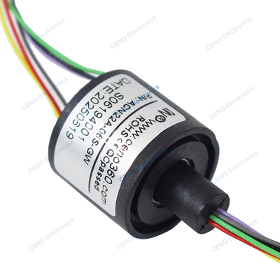 Low temperature small capsule slip ring with electric power and optional