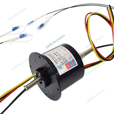 Integrate power and forj slip ring with 2 channel fiber optic rotary joint