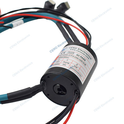 Through Hole Slip Ring with 2 * 15A Electric Power 2 * 100M Ethernet and RS485 Signal for Industrial Applications