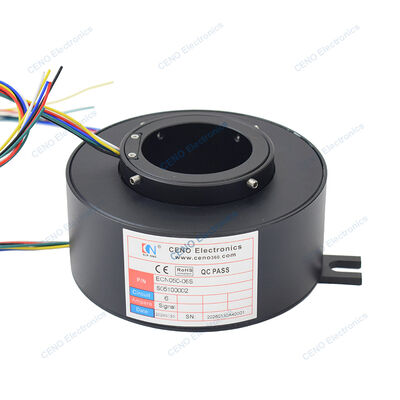 Through Hole Slip Ring with 50mm Inner Diameter PT100 Signal and 300rpm Operating Speed for Robotic Arm